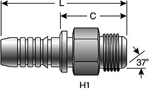 [Australia - AusPower] - Gates 169-1000-0808 GlobalSpiral Series Couplings, Male JIC, 37 Degree Flare, 1/2" ID 