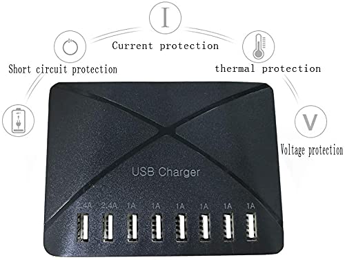 [Australia - AusPower] - USB Charging Station 8 Port Desktop Charger, Multiple Charging hub stationscan Provide Safe and Reliable Home Size Smart USB Port for a Variety of Devices 
