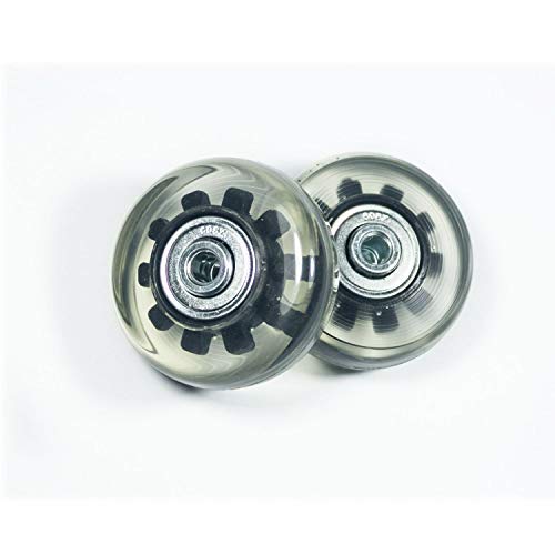 [Australia - AusPower] - F-ber 50mm x 18mm/1.97" x 0.7" Multi Color Luggage Suitcase Wheels with 6mm ABEC 608zz Bearings, Inline Outdoor Skate Replacement Wheels Set of 2 Wheels w/Axles 30mm&35mm Black&Clear 