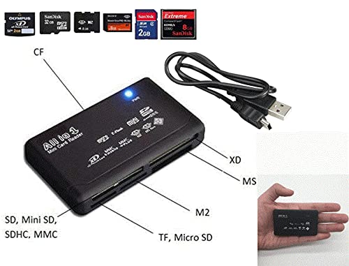 [Australia - AusPower] - JORCEDI Mini 26-in-1 USB 2.0 High Speed Memory Card Reader for CF xD SD MS SDHC Black Stable Connectivity 