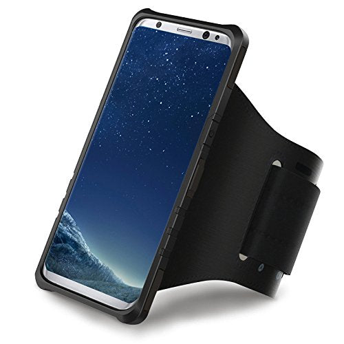 [Australia - AusPower] - Galaxy S8 Sports Armband Cell Phone Holder Case Arm Band Strap Pouch Cell Phone Exercise Running with Kickstand Shockproof Defend Protective for Samsung Galaxy S8 (Case Rotatable) (Black) Black 