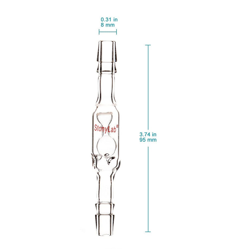 [Australia - AusPower] - stonylab Glass Check Valve, Borosilicate Glass Check Valve with Dual 3/8 inch Hose Connections 