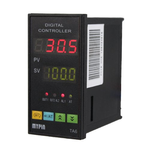 [Australia - AusPower] - MYPIN Universal Digital TA6-SNR PID Temperature Controller with Relay DIN 1/8 SSR-25DA and K type thermocouple,Dual Display for F/C,7 Output Combinations,Accuracy: 0.2% 