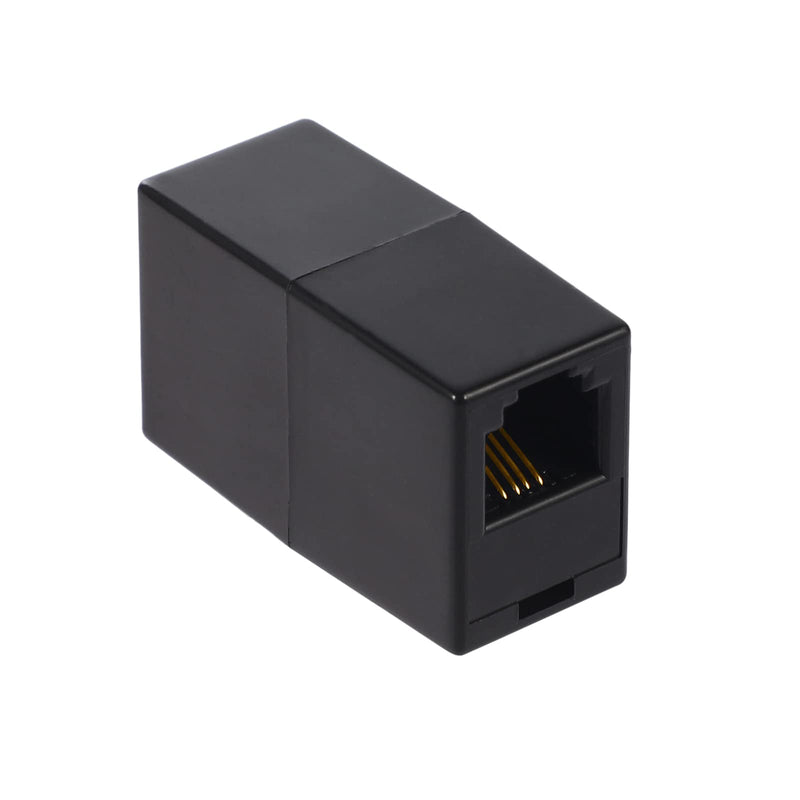 [Australia - AusPower] - RJ11 Coupler, Straight Telephone Inline Coupler RJ11 6P4C Inline Keystone Jack Female to Female Straight Telephone Cable Cord Extension Adapter (Black 5pack) Black 5pack 