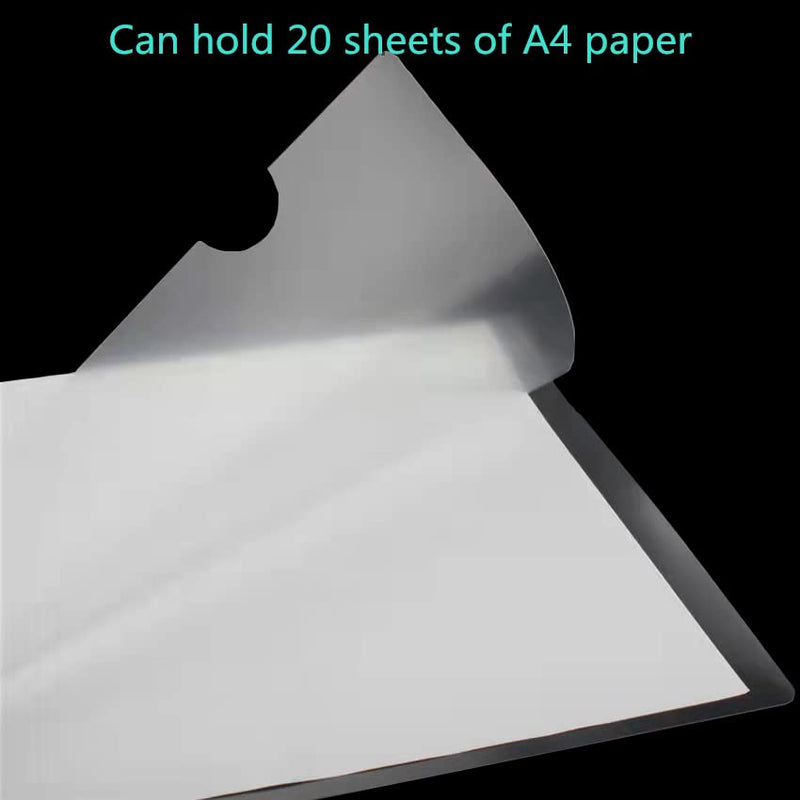 [Australia - AusPower] - 30 Pcs Clear Plastic File Folders A4, Transparent L-Type Project Pockets Poly Documents Cover A4 Cut Flush Folders for Office School (Clear) 