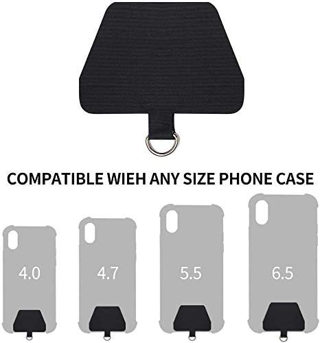 [Australia - AusPower] - [2 Pack] Cellphone Lanyard Tether, Universal Detachable Neck Strap with Patch for Most Cell Phone Case & iPhone Case (Black+Leopard) Black+Leopard 