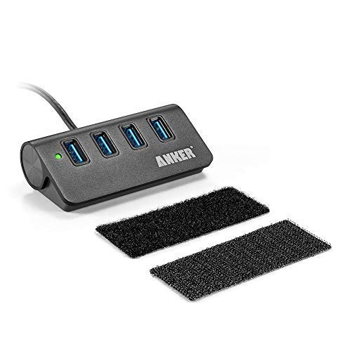 [Australia - AusPower] - Anker 4-Port USB 3.0 Unibody Aluminum Portable Data Hub with 2ft USB 3.0 Cable for Macbook, Mac Pro / mini, iMac, XPS, Surface Pro, Notebook PC, USB Flash Drives, Mobile HDD and More Black 