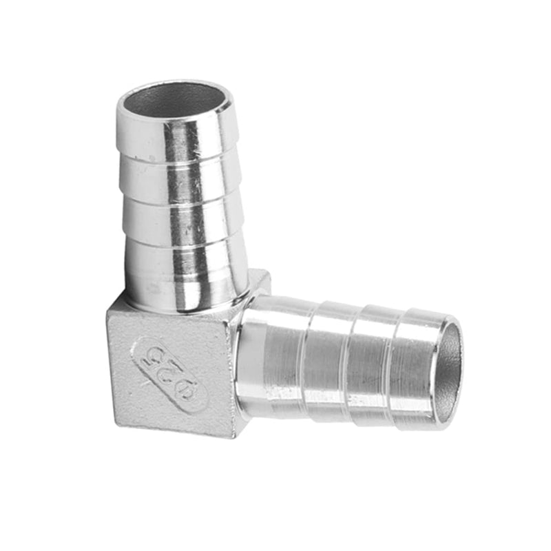 [Australia - AusPower] - Pysrych Stainless Steel Hose Barb Fitting 90 Degree Elbow 5/8" Barbed x 5/8" Barbed Right Angle L Shaped Connector with 4pcs Hose Clamps (Pack of 2) 