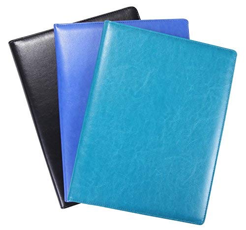 [Australia - AusPower] - Portfolio Padfolio Resume Folder with Pocket, Premium Faux Leather Interview Writing Legal Pads Document Organizer Portfolio with Business Card Holder (Turquoise Teal Green) Turquoise 