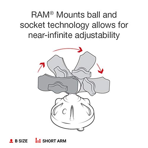 [Australia - AusPower] - RAM Mounts RAP-B-166-2-A-UN7U X-Grip Phone Mount with RAM Twist-Lock Low Profile Suction Base with Short Arm for Vehicle Windshields 
