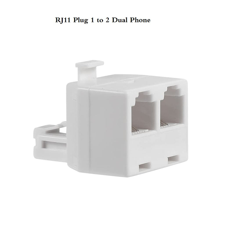 [Australia - AusPower] - Duplex Jack Phone Wall Adapter-1 to 2 Modular Wall Jack Phone Line RJ11 Converter Adapter Splitter for Home Office ADSL DSL Fax Model Cordless Phone System (2 Way Splitter(3Pack)) 2 Way Splitter(3Pack) 