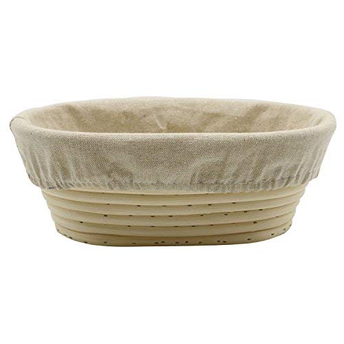 [Australia - AusPower] - 8 inch Oval Banneton Bread Proofing Basket, BetterJonny Artisan Bread Dough Proofing Rattan Basket +Liner Combo for Professional and Home Bakers #8 Oval 8" (21x15x8cm) 