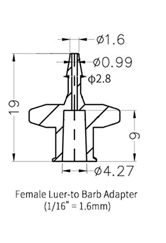 [Australia - AusPower] - RSN Lab 5X Female luer Lock x 1/16" 1.6mm PP Hose Barb Adapter 