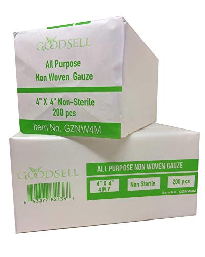 [Australia - AusPower] - 400 PCS (4" X 4") Premium 4-ply Non-Woven, Non-Sterile Sponge Gauze Pad-- Medical, Dental, Salon, All Purpose Gauze Sponges Pads -(2 Packs x 200 Counts) --White 