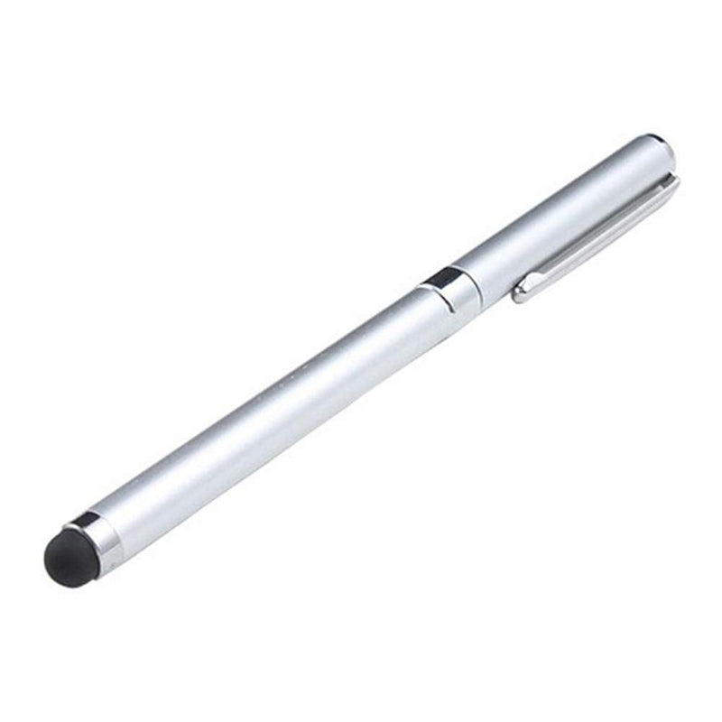 [Australia - AusPower] - 2in1 Stylus Pen Touch Screen Stylus for All Capacitive Touch Screens iPad, iPhone, Samsung, Android, Kindle, Laptops, Smartphones, Tablets (Silver) Silver 