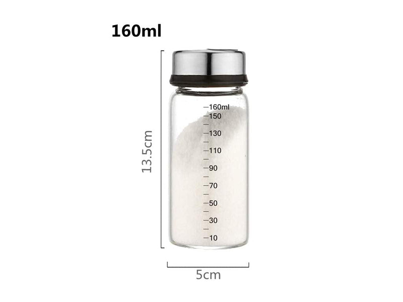 [Australia - AusPower] - ZETA Salt and Pepper Shaker with Adjustable Pour Holes Lid, Stainless Steel Cap Glass Body 