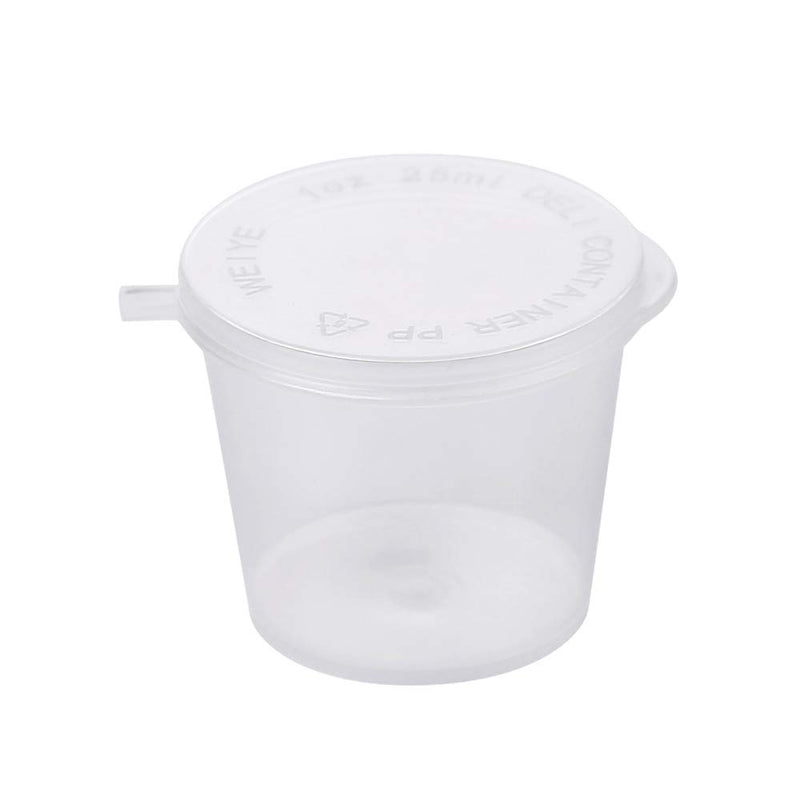 [Australia - AusPower] - [1 oz. - 100 Sets]Disposable Plastic Portion Cups with Lids, Stackable Airtight Dressing Container to Go, Jello Shot Cups Souffle Cups Sauce Cups 1 oz. - 100 Sets 