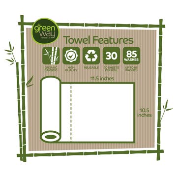 [Australia - AusPower] - Greenway Towels - Bamboo Paper Towels - Reusable - Eco Friendly Products - Designed in USA - Washable Cloth - Heavy Duty - Environmentally Friendly Napkins - Tree Free Bamboo Paper Towels 