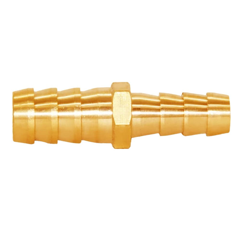 [Australia - AusPower] - Uenede 2PCS Solid Brass Reducer 1/2" to 5/8" OD Barb Hex Fittings Include 4 Stainless Steel Clamps Reducing Hose Pipe Barb Fitting for Water/Oil/Gas 1/2"-5/8" 