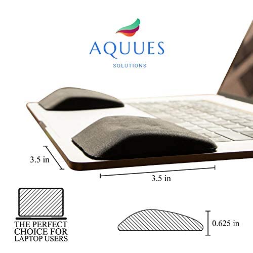 [Australia - AusPower] - WavePads by AQUUES Solutions – Two Pack Non-Slip Wrist Rests for Laptop and Keyboard Ergonomic Memory Foam Laptop Wrist Pads for Wrist Pain & Carpal Tunnel Relief, Memory Foam Wrist Support Pads 