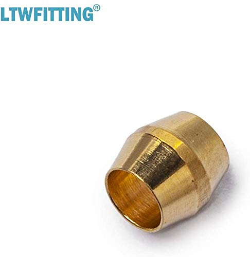 [Australia - AusPower] - LTWFITTING 1/8-Inch Brass Compression Sleeves Ferrels,Brass Compression Fitting(Pack of 50) 