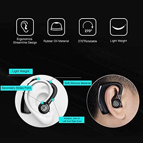 [Australia - AusPower] - Bluetooth Headset,Wireless Earpiece Business Bluetooth Headphone Earphone Super Long Standby with Mic Noise for Workout/Truck Driver/Office/Driver 