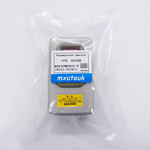 [Australia - AusPower] - mxuteuk AC 220V/380V Push Button Switch On/Off Start Stop Switch 3 Phase Self Lock Electric Motor Switches Mechanical Equipment Control Station 10A BS230B 