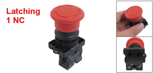 [Australia - AusPower] - Uxcell a12082000ux0339 NC N/C Red Mushroom Emergency Stop Push Button Switch, 600V, 10 Amp, ZB2-ES542, 22 mm 