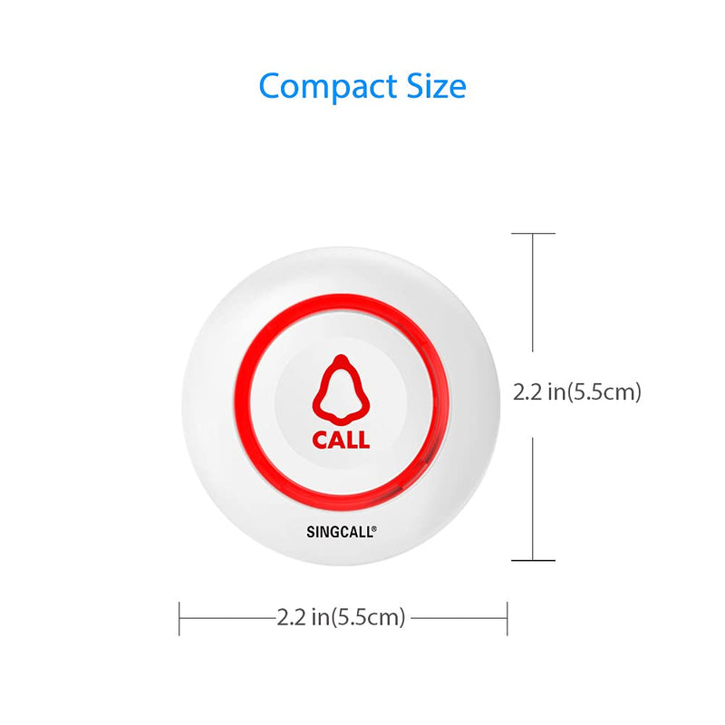 [Australia - AusPower] - SINGCALL Caregiver Pager Wireless SOS Emergency Call Button for The Elderly Nurse Alert System for Patient Big Touching Button One-Button Pager, It Can't Be Used Alone!! 