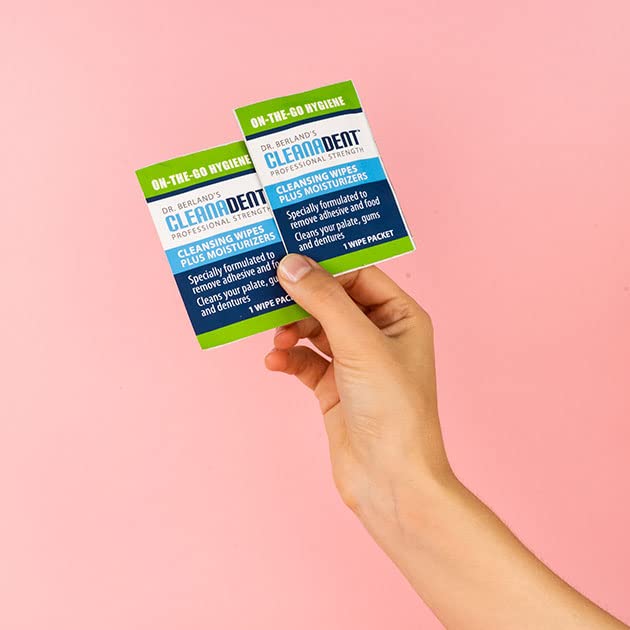 [Australia - AusPower] - Dr. B Dental Solutions Cleanadent Dental Wipes, Denture Cleaner Removes Adhesives, Food, Stains, and Odor 30 Count Pack 