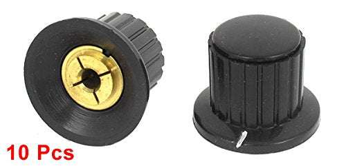 [Australia - AusPower] - Uxcell 10 Pcs 4 mm Shaft Insert Dia Potentiometer Control Rotary Knobs Black 