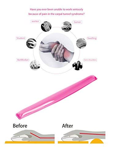 [Australia - AusPower] - ABRONDA Gel Keyboard Wrist Rest Pad - Gel Keyboard Wrist Rest Pad | Wrist Rest Support for Office Gaming Computer Laptop Ergonomic Comfortable Pain Relief- Pink Pink Keyboard Pad 