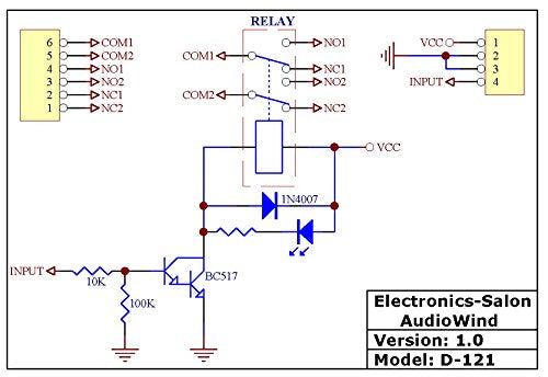 [Australia - AusPower] - ELECTRONICS-SALON DPDT Signal Relay Module, 12Vdc, RY12W-K Relay. Has Assembled. DC 12V 