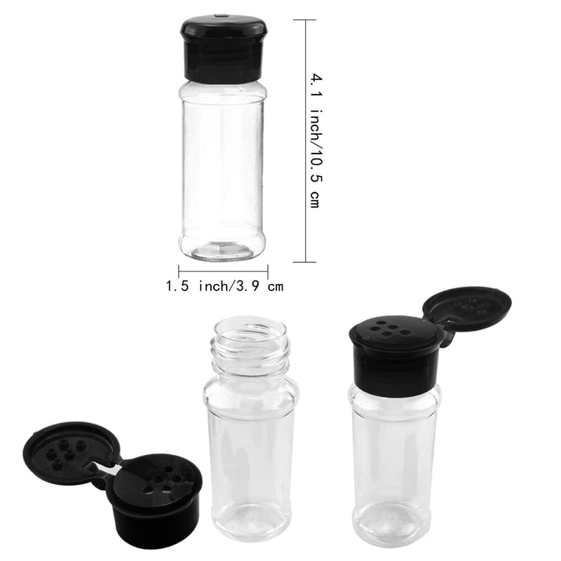 [Australia - AusPower] - SaktopDeco 3 OZ Plastic Spice Jars Bottles with Black Sifter Caps Seasoning Jars Set Shaker Lids for Condiment Storing Spice 