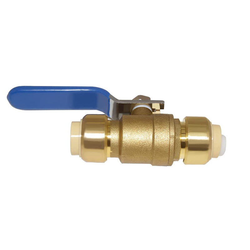 [Australia - AusPower] - Hooshing 1/2 Inch Push-Fit Full Port Ball Valve Shut Off Water Valve Push-to-Connect, PEX, Copper, CPVC, PE-RT, Lead Free Brass 