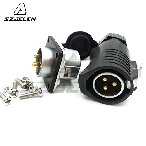[Australia - AusPower] - SZJELEN XHP20 30A IP67 2Pin Waterproof Aviation Cable Connector Plug and Socket,LED Light Power Cable Connector,Fit RV Solar Port (2Pin, Plug Male &Socket Female) 