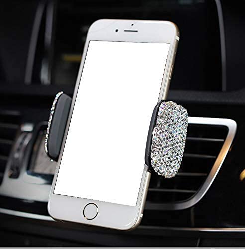 [Australia - AusPower] - Luxury Rhinestone Bling Universal Car Stand Phone Holder Air Vent Car Mount Stand Holder Compatible with iPhone X 8 Plus 7 Plus SE 6s 6 Plus 6 5s 5 4s 4 (Silver) 