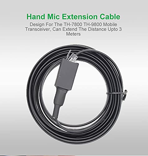 [Australia - AusPower] - KJD TYT TH-9800 TH-7800 Handle Microphone Extension Cable 3M 118 Inch Long 