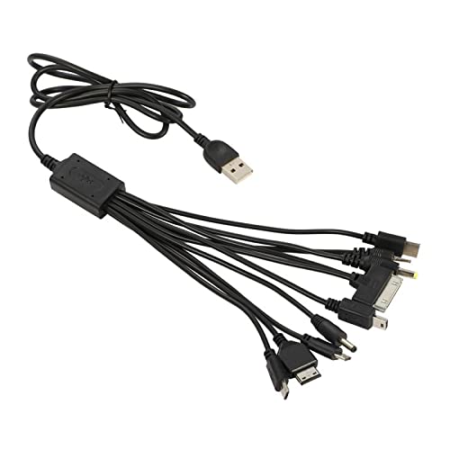 [Australia - AusPower] - 10 in 1 Universal Multifunctional Charging Cable for Many Adapters Compatible with Samsung LG Huawei ZTE and Sony Ericsson Nokia PSP, USB Charging Cable Fit Cell Mobile Phone Black 