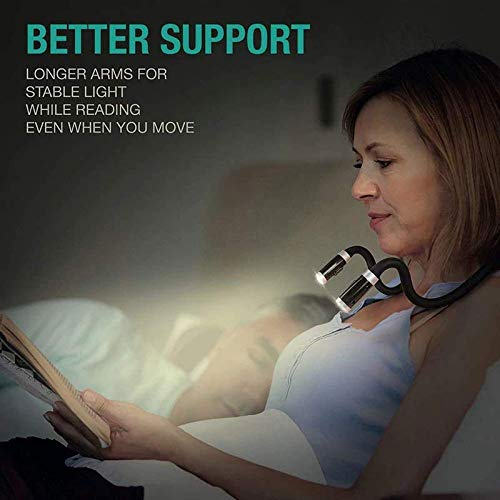 [Australia - AusPower] - Hovico Neck Book Light, 4 LED Book Light Neck Hug Reading Lights for Relaxed Reading in Bed, 6 Brightness Levels, Perfect for Bookworms, Kids, Reading in Car, Crafts 