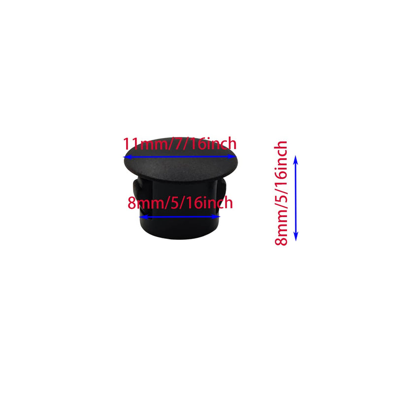 [Australia - AusPower] - 30 Pcs Black Hole Plugs 8mm (5/16") Black Plastic Hole Plugs Black Plastic Plugs for Holes Plastic Plugs for Holes Cabinet Hole Plugs Screw Hole Plugs Plastic Plugs for Holes (Black) 8mm (5/16") 