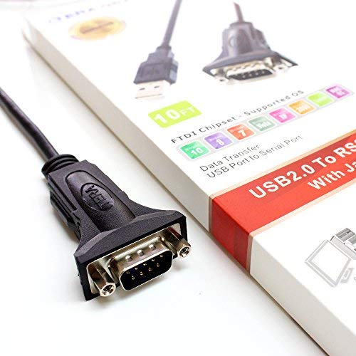 [Australia - AusPower] - Tera Grand - Premium USB 2.0 to RS232 Serial DB9 Adapter Cable 10 Feet - Supports Windows 11, 10, 8, 7, Vista, XP, 2000, 98, Linux and Mac - Built with FTDI Chipset and Hex Jack Nuts 10 ft 