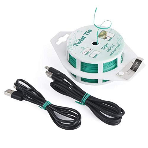 [Australia - AusPower] - YDSL 328ft (100m) Twist Ties, Green Garden Plant Ties with Cutter for Gardening and Office Organization, Home 