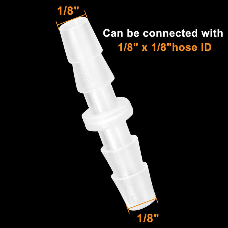 [Australia - AusPower] - Feelers 1/8" x 1/8" Plastic Hose Barb Fitting, Pipe Connectors Barbed Splicer Mender Adapter Union for Aquarium Household Adapters Fuel Gas Liquid Air (Pack of 15) 1/8 Inch 15pcs-Straight 