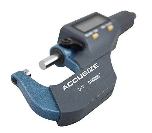 [Australia - AusPower] - Accusize Industrial Tools 0-1''/0-25 mm by 0.00005''/0.001 mm 2 Key Electronic Digital Outside Micrometer, Metric/Imperial, Md71-0001 0-1"/0-25mm 
