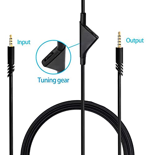 [Australia - AusPower] - Replacement Cable Cord for Astro A40/A40TR/A10 Gaming Headsets, Aux Wire with Volume Control 2.0 M 6.5 Feet Compatible with Xbox one PC Ps4 etc (Black) Black 