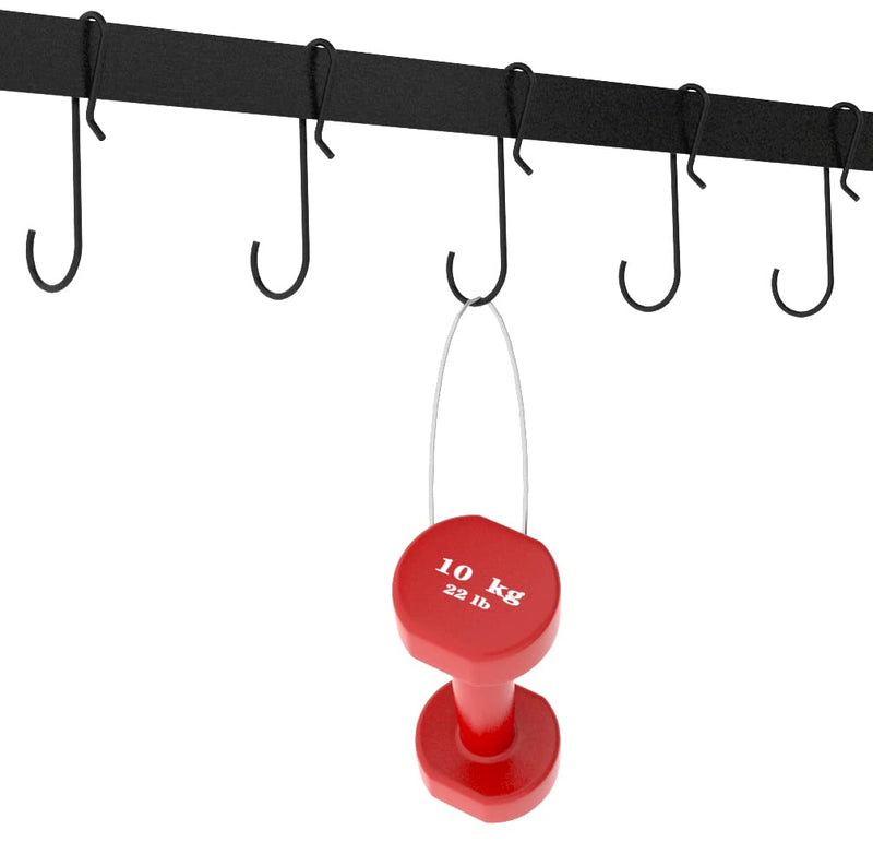 [Australia - AusPower] - 10Pcs Pot Hooks S Hook Anti-Dropping Hook, pan Hooks,can be Used to Hang and Organize cookware, Clothes, Plants, Office Supplies, etc., Large-Size Metal Hook (10Pcs/Black) Black 