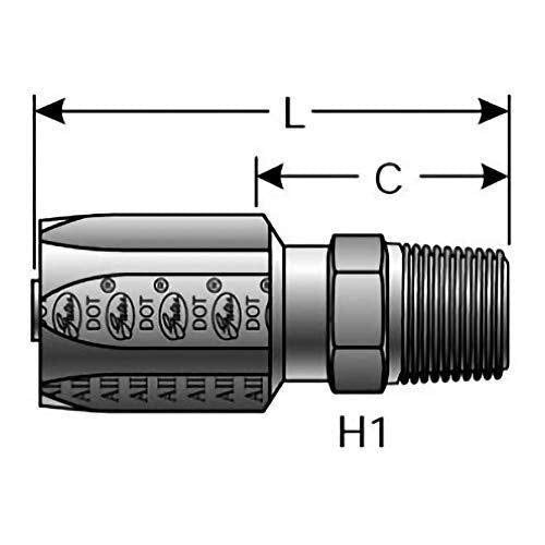 [Australia - AusPower] - Gates 8C5-8RMP Field Attachable for C5C, C5D and C5M Hose, Male Pipe NPTF, 30 Cone Seat, Steel, 13/32" ID 