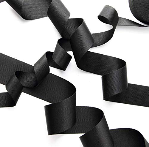 [Australia - AusPower] - 10 Yards 2 Inch Wide Black Nylon Heavy Duty Webbing Strap 