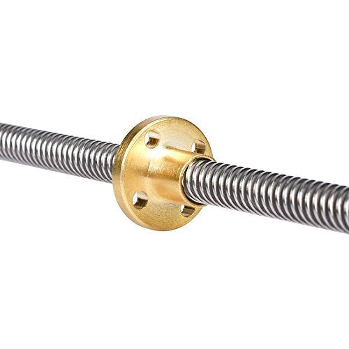 [Australia - AusPower] - WEIJ 100mm T8 OD 8mm Pitch 2mm Stainless Steel Lead Screw Rod with Copper Nut Acme Thread for Ender 3, 3D Printer etc. 100mm,With Nut 